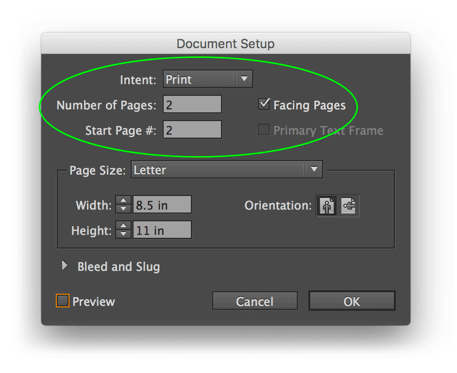 facing pages in InDesign