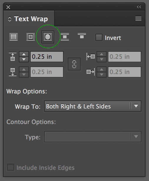 wrap text in InDesign