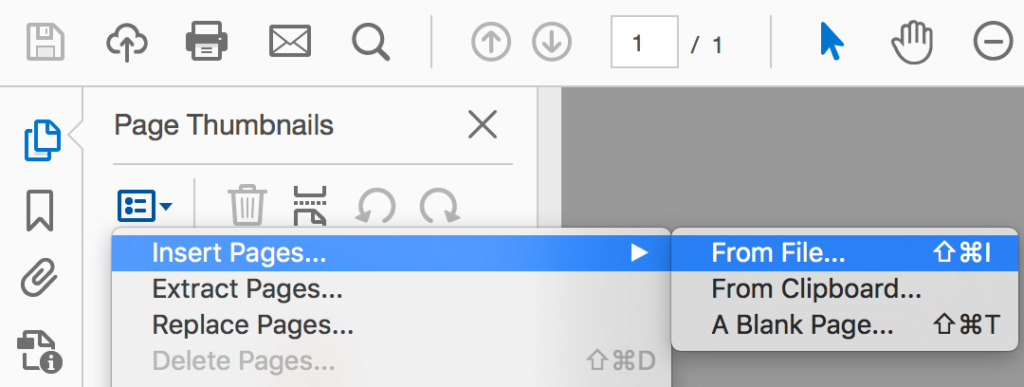 inserting pages in Acrobat